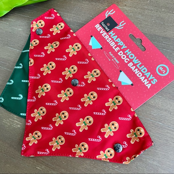 NWT FuzzYard Happy Howlidays Reversible Dog Bandana - Picture 3 of 3